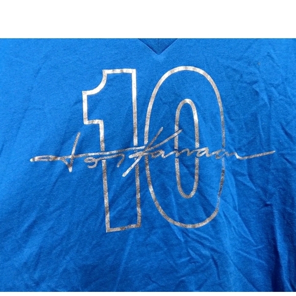 Indy Car Tony Kanaan Blue V-Neck Tee with Silver Graphic - Picture 2 of 10